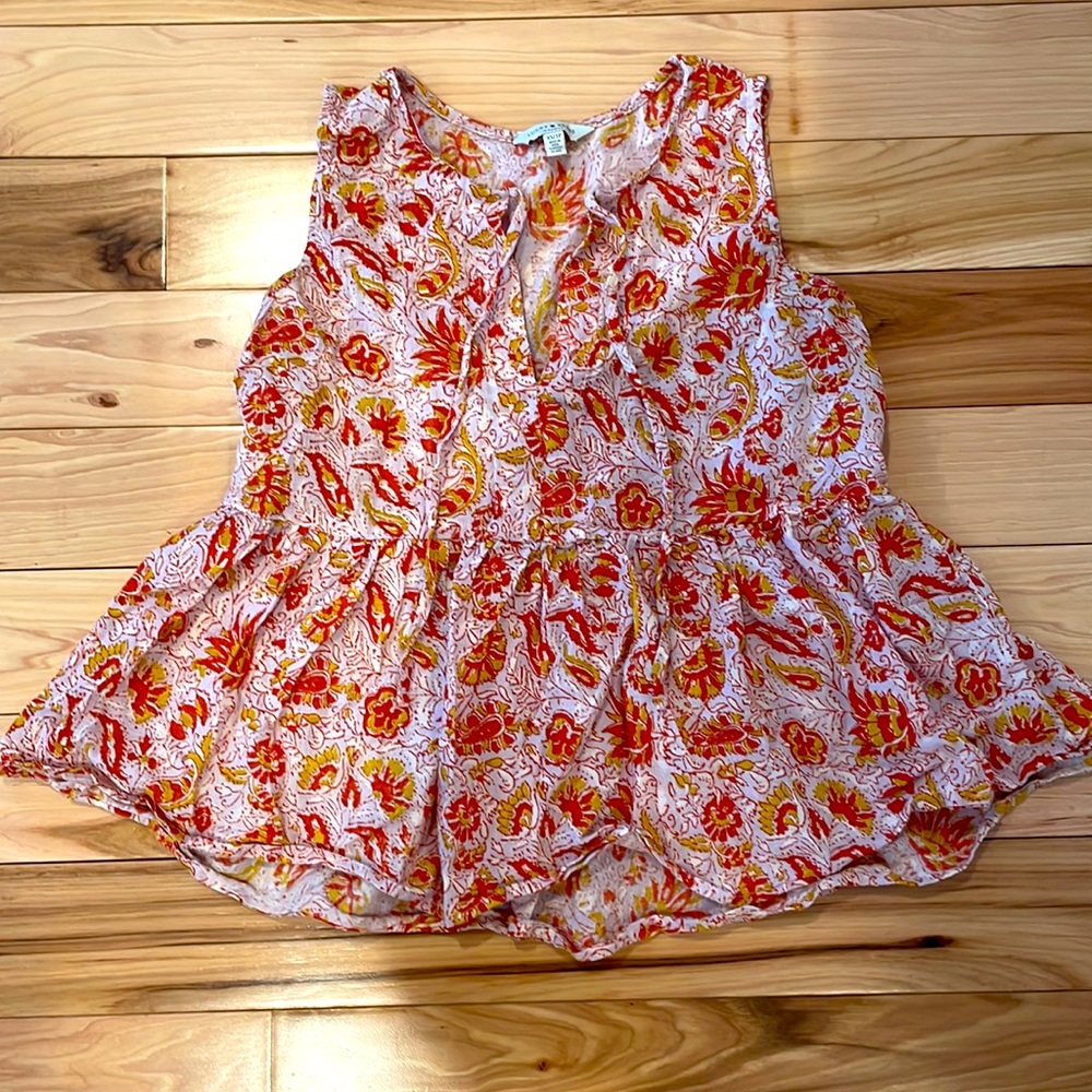 Lucky Brand XS tank peplum paisley